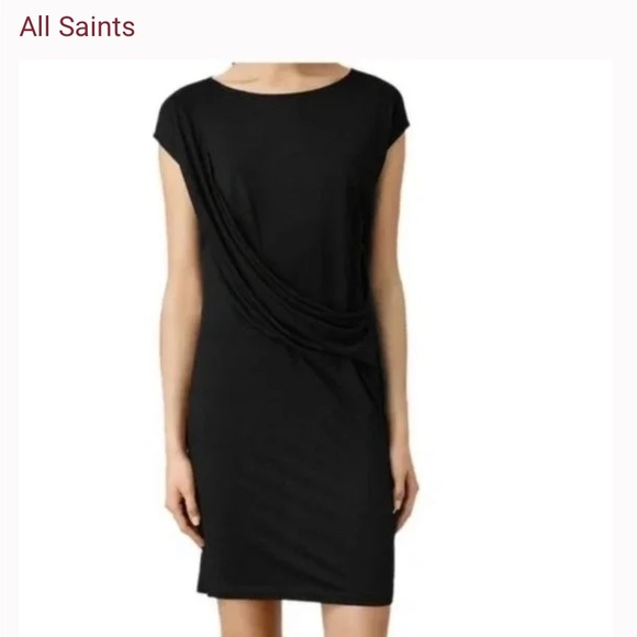 All Saints Dresses & Skirts - All Saints beautiful black t-shirt dress/coverup with sheer on sides & bottom.